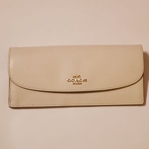 Coach cream leather wallet, new without tags.